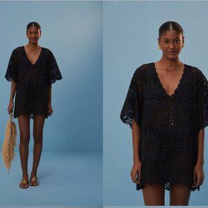 Brand New with Tags (NWT) Farm Rio Black Lace Cover Up, Size Medium